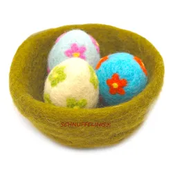 Easter eggs felt bunny, eggs door hanging, Easter nest