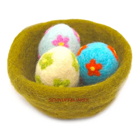 Uova di Pasqua in feltro coniglietto,  decorazioni pasquali
