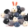Uova di Pasqua feltro coniglietto mix, Set di 12 uova con coniglietto