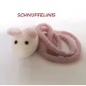 Topo di feltro giocattolo per gatti bianco