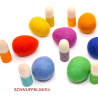 Felt eggs Easter eggs XXL rainbow 6cm set of 16