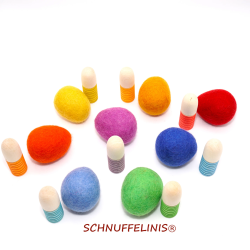 Filzeier Ostereier XXL Regenbogen 6cm 16er Set