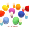 Felt eggs Easter eggs XXL rainbow 6cm set of 16