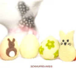 Oeufs de Pâques, Oeufs en feutre peints, Œufs de Pâques pastel