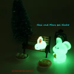 Miniatur Mäuse 4Farben, Mini Maus leuchtend, süsse Maus Puppenhaus