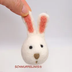 Edle Osterhase, Hase aus Filz, Filzhase weiß, weißer Hase