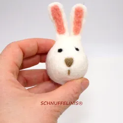 Edle Osterhase, Hase aus Filz, Filzhase weiß, weißer Hase