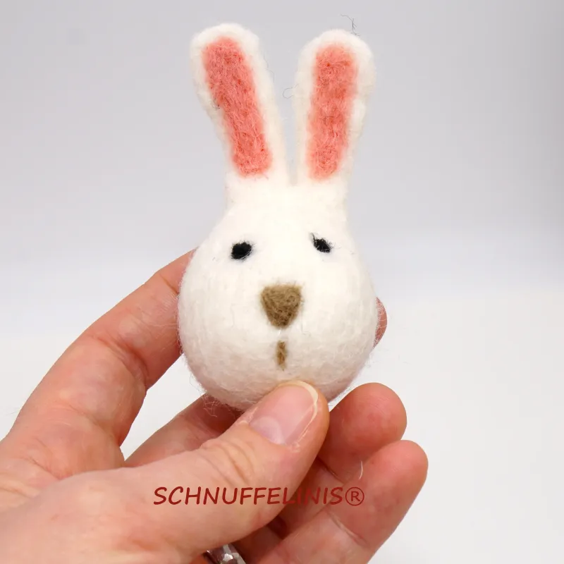 Edle Osterhase, Hase aus Filz, Filzhase weiß, weißer Hase