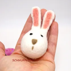 Edle Osterhase, Hase aus Filz, Filzhase weiß, weißer Hase