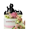 Kiss the bride, wedding cake topper Tandem, Cake topper, wedding bridal topper,