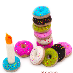 Felt donuts with colourful sprinkles