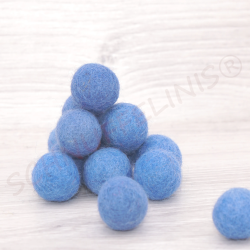 felt balls 4sizes mix 50pcs. blue