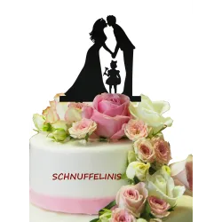 Brautpaar mit Kind, Mädchen Junge cake topper, Hochzeitpaar mit Kind
