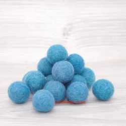 turquoise felt balls, 4 different sizes felt, felt balls mobile set