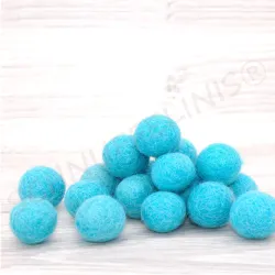 turquoise felt balls, 4 different sizes felt, felt balls mobile set