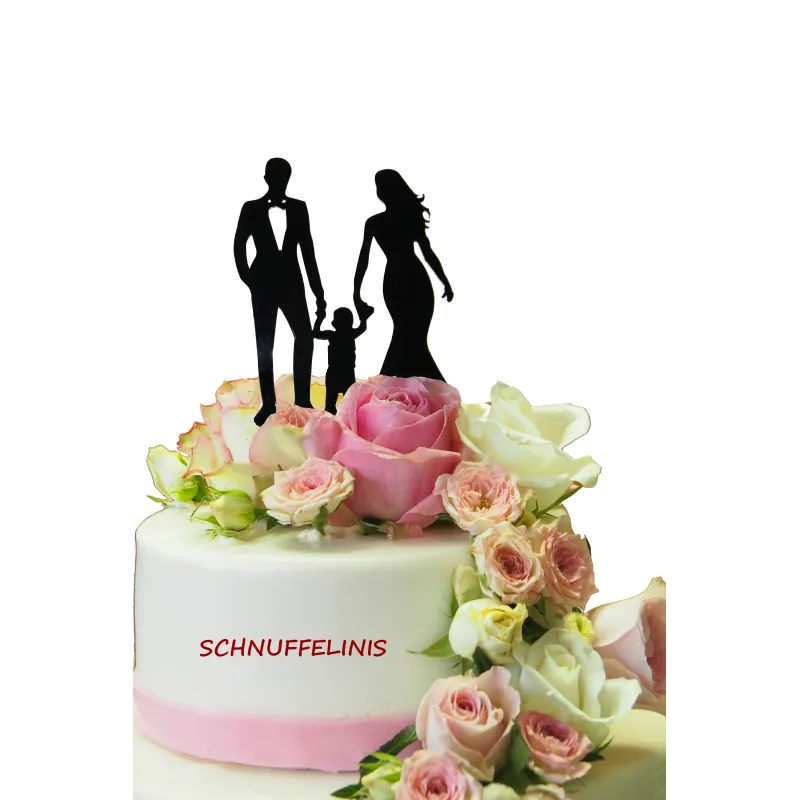 Cake topper Brautpaar + Kind