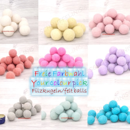 Felt balls 4 sizes mix 2