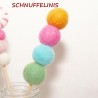 Felt balls 4 sizes mix 100pcs. colourful