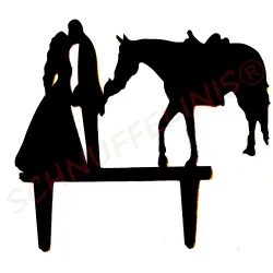 Le coppie di sposi con cavalli hanno bisogno decorazioni con cavallo