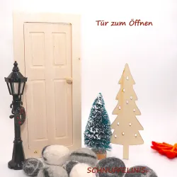 Miniature door natur, tomte moves in our house, doll house gnome idea