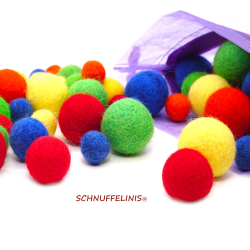 Felt balls ground basic colours 4 sizes mix 80pcs.