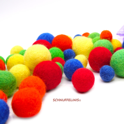 Filzkugeln Grundfarben 4 Größen Mix 80stk.