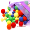 Felt balls ground basic colours 4 sizes mix 80pcs.