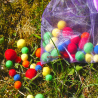 Felt balls ground basic colours 4 sizes mix 80pcs.