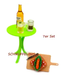 Miniatur Wichtel Feierabend, Mini Bistro Tisch Set, Mini Wichtel Set