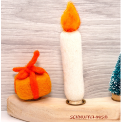Felt candle 1 felted Schnuffelinis