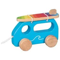 Surfer Van, Baby Auto Bully, Ziehauto blauer Bully, Regenbogen Surfer