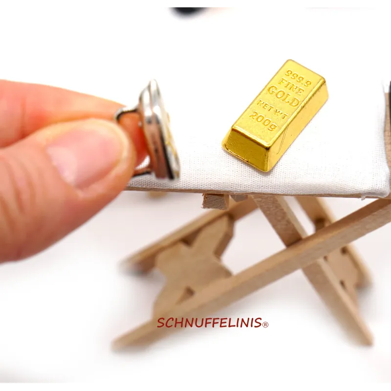 Miniature decoration set, tiny iron maker set, tiny Christmas gold bar