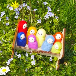 Filzwolle Puppen Mini, Püppchen Waldorf, Filz Peg Puppen Montessori