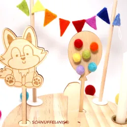 wooden birthday animals, animals plug SET, kindergarten idea
