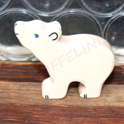 Wooden polar bear white, toddler polar bear wood toy, wooden animals