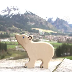 Orso polare bianco, Oros in legno, Bambini in legno Animali