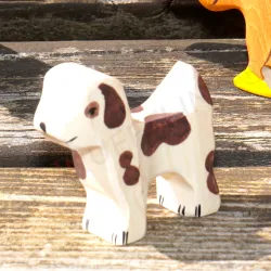 Holz Hund Hofhund, Holztiger kleiner Hund, Wauwau Holzfigur Tiere