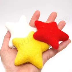 felted star XXL, large felt stars, red star, yellow star wool felted