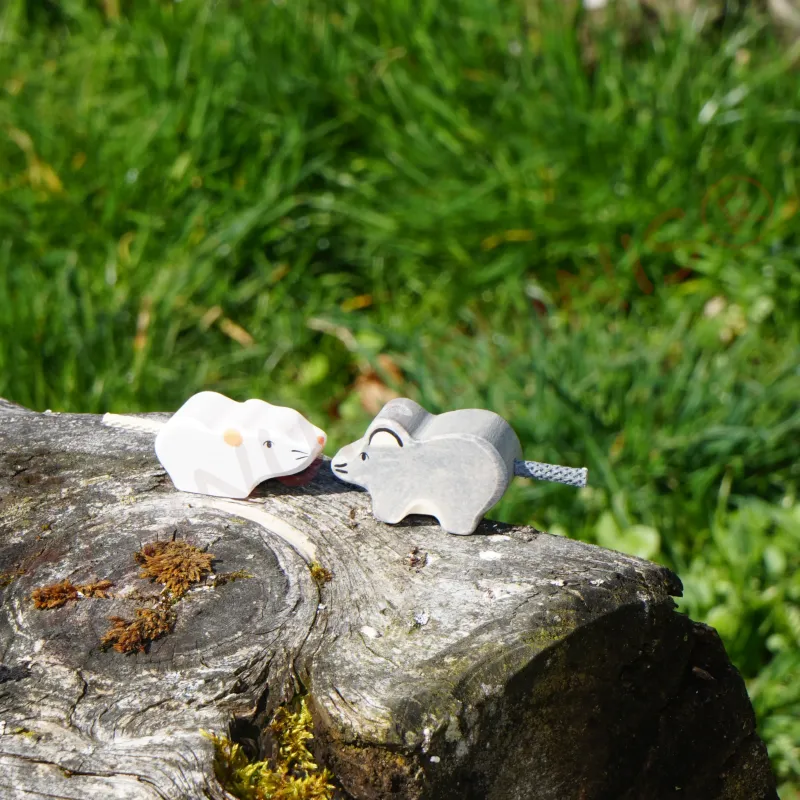 Anneau d'anniversaire, souris les animaux en bois, Animaux