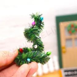 Miniature door garland, Christmas garland miniature, dollhouse garland