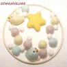 Filzkugeln Baby Mobile Vögel, Filz Vögelchen Baby Geschenk