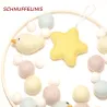 Felt balls baby mobile birds, ready to hand mobile, baby gift