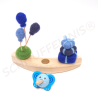 Geschenk Idee Geburtstagsringe Filzstecker, Holzringe Tier Kreisel Set
