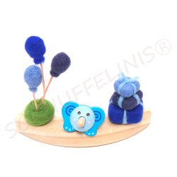 Geschenk Idee Geburtstagsringe Filzstecker, Holzringe Tier Kreisel Set