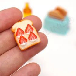 Miniature toast strawberry, tiny tomte gnome, crafting Christmas idea