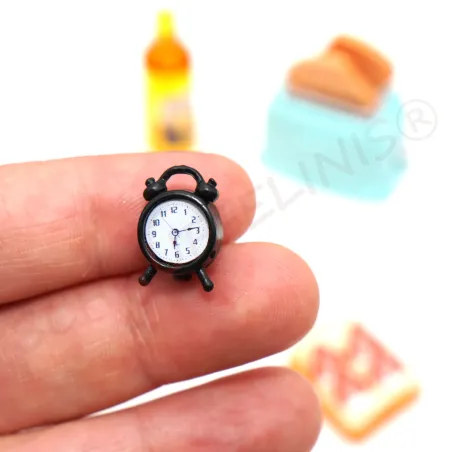 Miniature clock, tiny tomte gnome, crafting Christmas idea