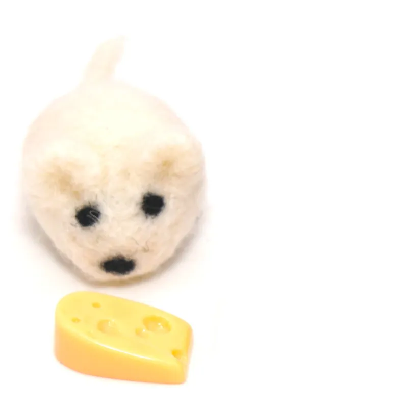 Felt mouse set of 2 with cheese