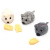 Souris feutrée set de 2 avec fromage, Souris en feutre