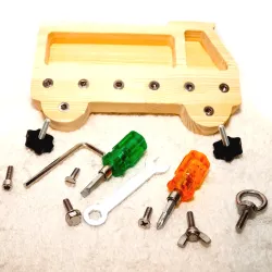 Holz Truck Montessori Werkzeug, Kinder Werkbank Truck, kleine Werkbank