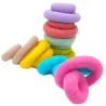 Montessori Baby Ringe, pastell Ringe Baby Regenbogen, Filzringe Set